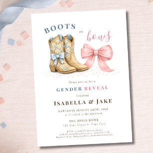 Boots or Bows Gender Reveal Invitation