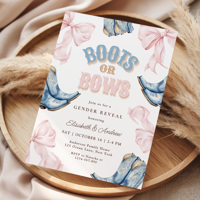 Boots or Bows Gender Reveal Invitation (Creator Uploaded)