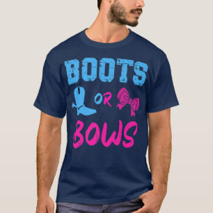 Boots or Bows Gender Reveal Party Idea Mom or Dad  T-Shirt