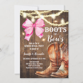 Boots or Bows Genre Reveillez Party Invitation