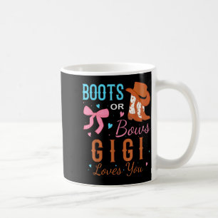Boots Or Bows Gigi Loves You Gender Reveal Party Coffee Mug