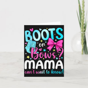 Boots Or Bows Mama Loves You Gender Reveal Party Card