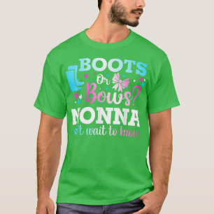 Boots or Bows Nonna Gender Reveal Baby Shower Anno T-Shirt