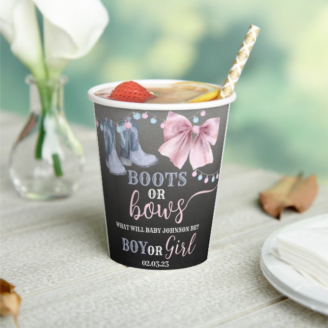 Boots or bows Paper cup. Paper Cups (Insitu)