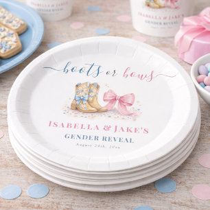 Boots Or Bows Paper Plate