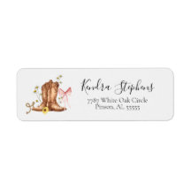 Boots or Bows Return Address Label