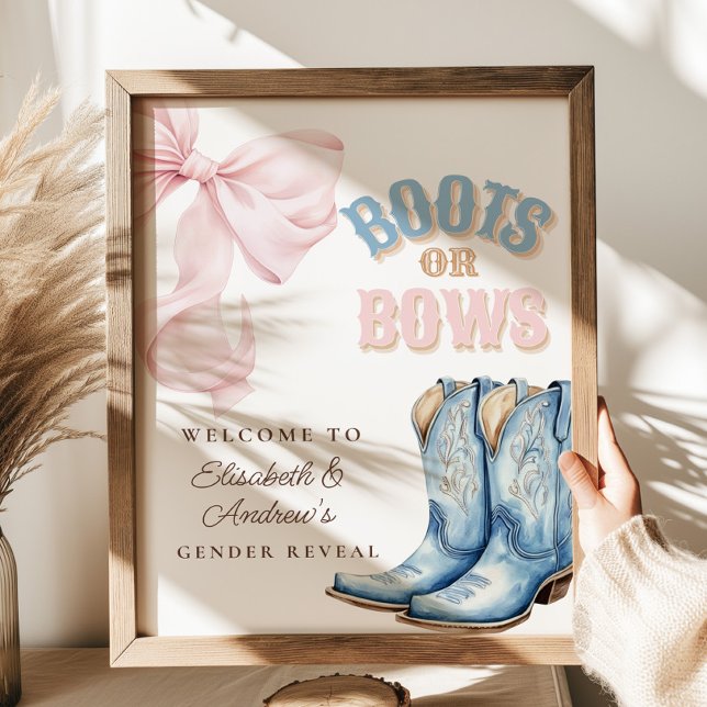 Boots ou Bows Genre Révéler Affiche de bienvenue (Créateur téléchargé)