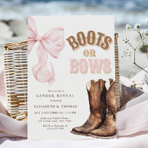 Boots ou Bows Genre Révéler Invitation