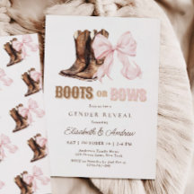 Boots ou Bows Genre Révéler Invitation
