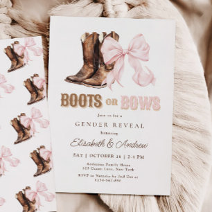 Boots ou Bows Genre Révéler Invitation