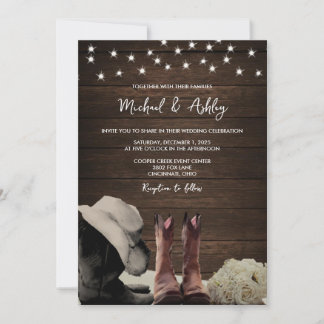Boots & Roses Invitations de mariage personnalisée