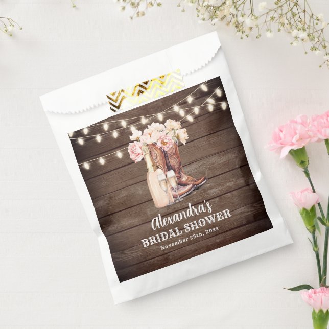 Boots Rustic Cowgirl BRIDAL SHOWER Thank You Favour Bag (Sealed)