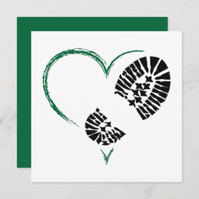 bootstomp heart invitation (Front/Back)