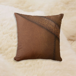 Bootstrap Work Faux Leather Throw Pillow