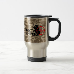 Booty Hunter on Desert Camo Travel Mug