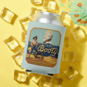 Booty   Vintage Citrus Label Can Cooler