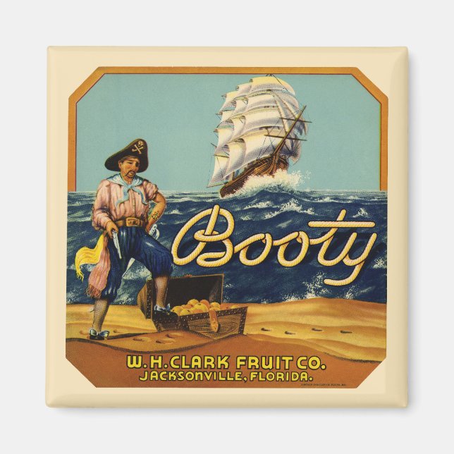 Booty | Vintage Citrus Label Magnet (Front)