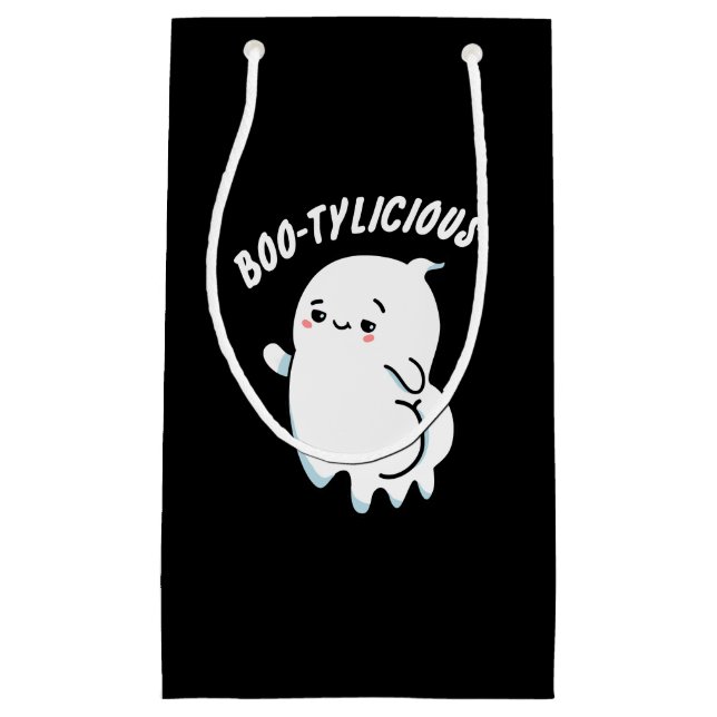 Bootylicious Funny Ghost Pun Dark BG Small Gift Bag (Front)