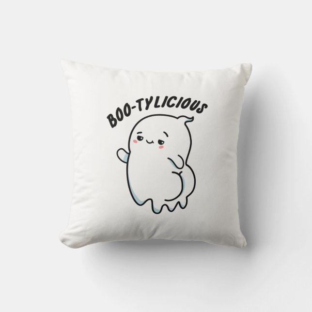 Bootylicious Funny Ghost Pun  Throw Pillow (Front)
