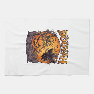 Booyah Halloween Pumpkin Grim Reaper Orange Moon_1 Kitchen Towel