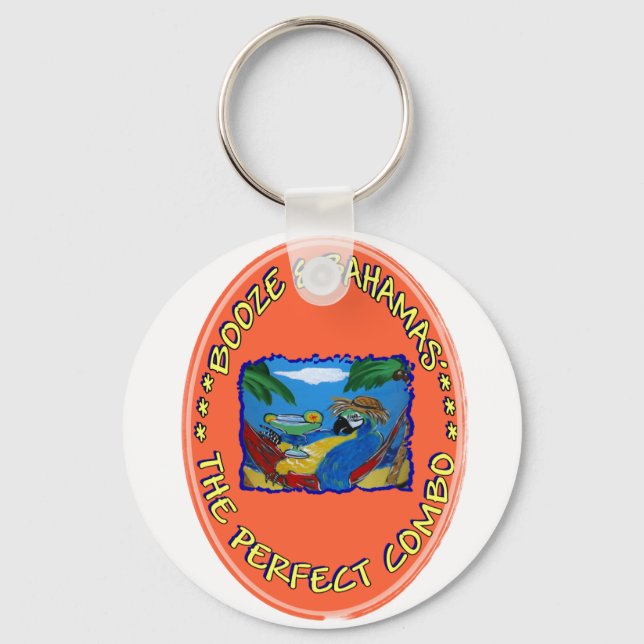 Booze and Bahamas Keychain (Front)