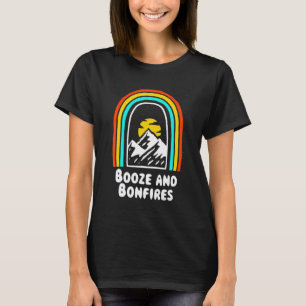 Booze And Bonfires Camping Beer Camper Drinker Hik T-Shirt
