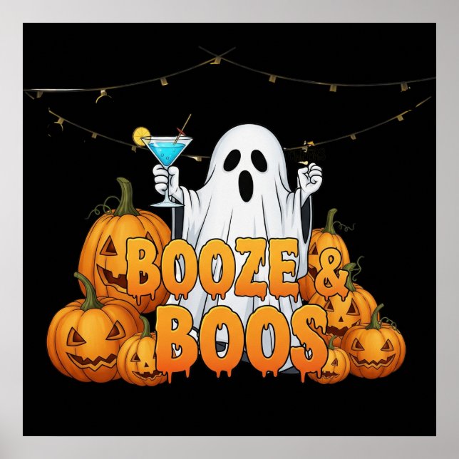 Booze & Boos Tee Poster (Front)