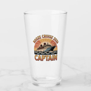 Booze Cruise 2026 The Captain Funny Matching   Glass