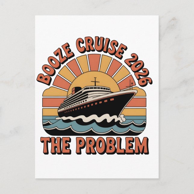 Booze Cruise 2026 The Problem Funny Matching   Postcard (Front)
