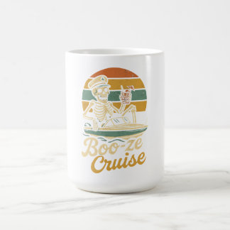 "Booze Cruise - Funny Skeleton Boat Captain Coffee Mug