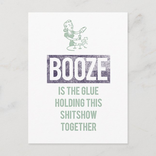 Booze est la carte postale pandémique de colle (Devant)