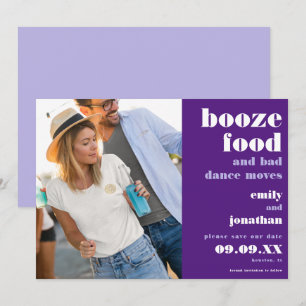 Booze Food Bad Dance Moves Photo Purple lilac Save The Date