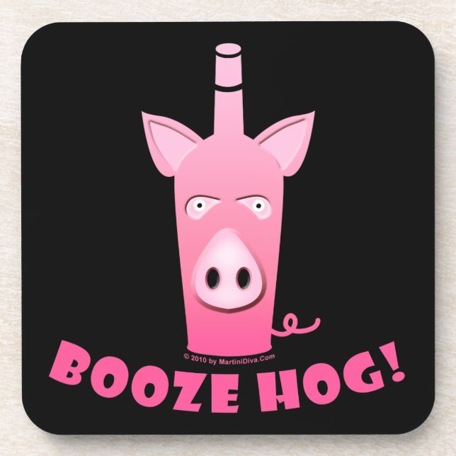 BOOZE HOG CORK COASTER SETS (Front)
