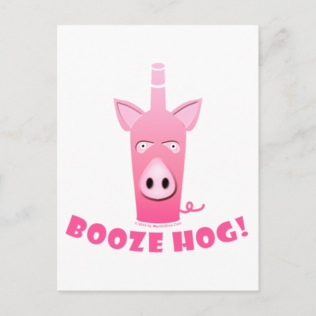  BOOZE HOG POSTCARD (Front)
