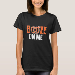 Booze On Me Cool Funny Retro Bachelor Party Design T-Shirt