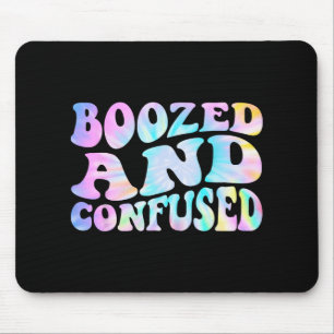 Boozed And Confused Bachelorette Wavy Tie Dye Part Mouse Pad