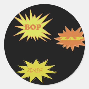 BOP ZAP ZOWIE  RETRO CLASSIC ROUND STICKER