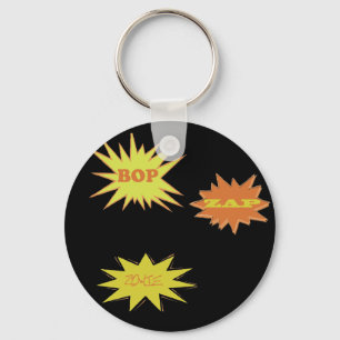 BOP ZAP ZOWIE  RETRO KEYCHAIN