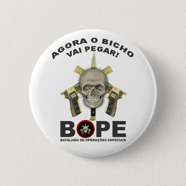 BOPE - Brazilian Police 2 Inch Round Button (Front)