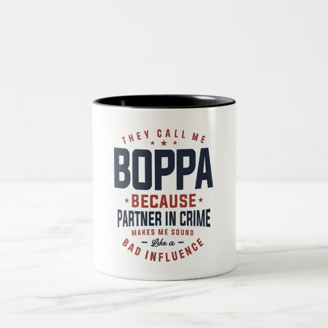 Boppa Because Partner in Crime Design Two-Tone Coffee Mug (Center)