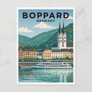 Boppard Allemagne Carte Postale Ancienne de Voyage