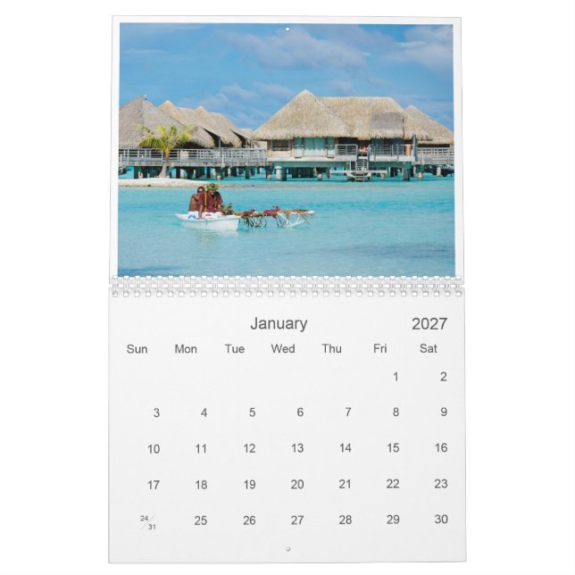 Bora Bora 20XX landscape photography calendar (Jan 2027)