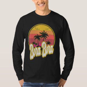 Bora Bora Beach Retro Sunset T-Shirt