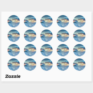 Bora Bora beautiful sunset Classic Round Sticker