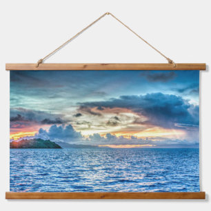 Bora Bora beautiful sunset Hanging Tapestry