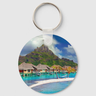 Bora Bora Caribbean Island Keychain