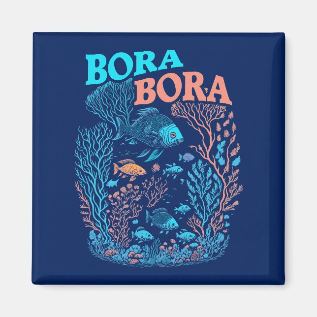 Bora Bora Coral Reef Magnet (Front)