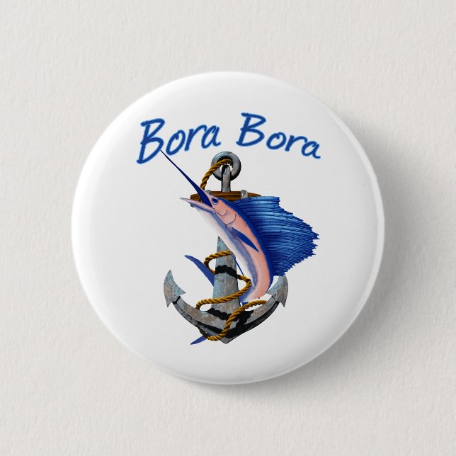 Bora Bora Deep Sea Fishing 2 Inch Round Button (Front)