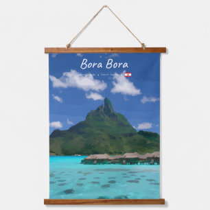 Bora Bora, French Polynesia - Beach Resort Hanging Tapestry