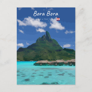 Bora Bora, French Polynesia - Beach Resort Postcard